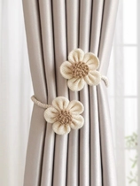 Flower curtain buckle straps twist twist twist rattan garland for the living room a pair of high luxury casual creativity