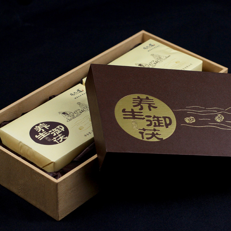 Jing River Fu Tea Health Nourishing China 400 gr × 2 Xi'an Jingyang Handmade Gold Flower Brick Tea Shaanxi Special