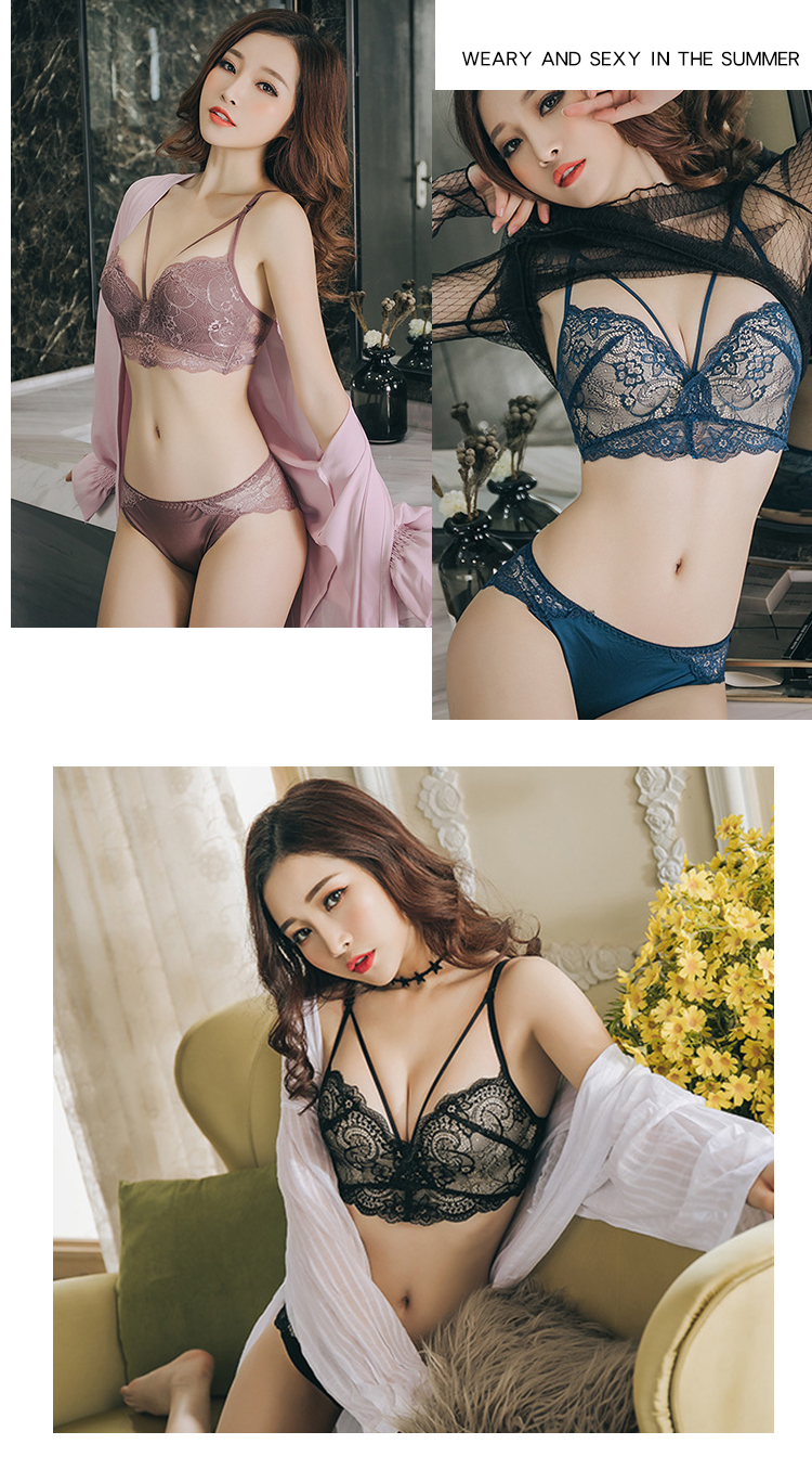 Mùa hè sexy vẻ đẹp trở lại ren thu thập đồ lót mỏng ngực nhỏ nữ áo ngực mà không có vành điều chỉnh bộ áo ngực