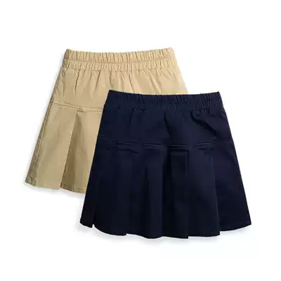Children's pleated skirt girls skirt skirt school style khaki dark blue school uniform skirt spring and autumn