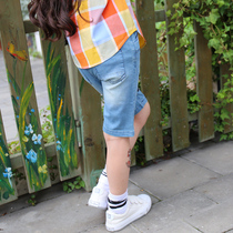 Childrens denim shorts 2021 summer new boys and girls fashion jeans childrens casual denim pants tide