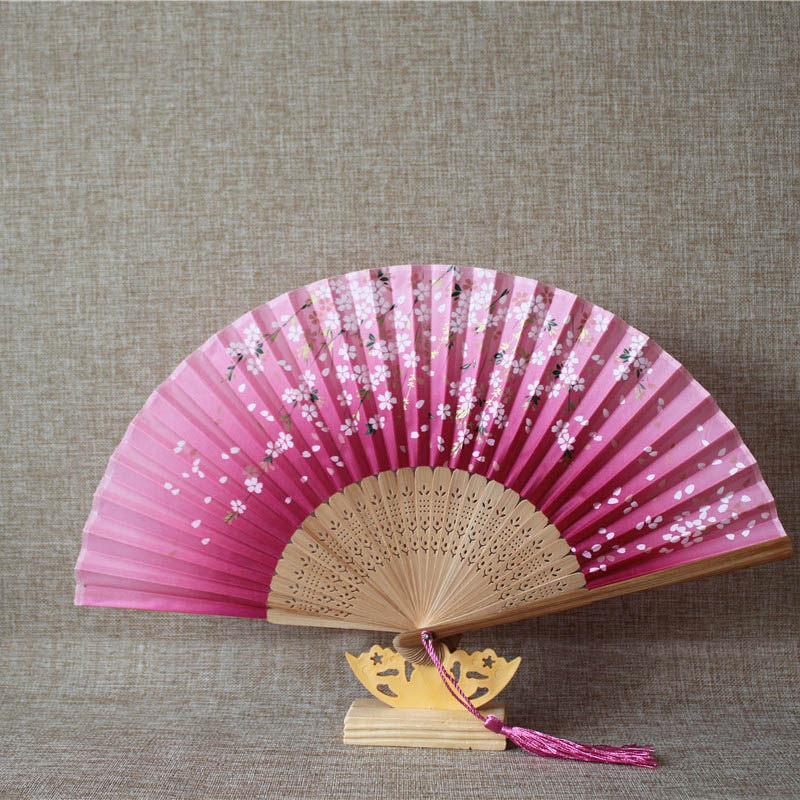 Japanese style and fan ornaments cherry blossom Mount Fuji silk fan women's folding fan Japanese restaurant hotel decoration supplies