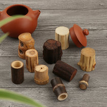 Strange bamboo tea pot cover handmade old bamboo root Purple Bamboo purple clay pot cover shelving blood vine wooden cover limited area