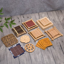Creative handmade coaster tea mat bamboo tea ceremony six gentlemen cup holder pot pot mat kung fu tea set tea ceremony accessories