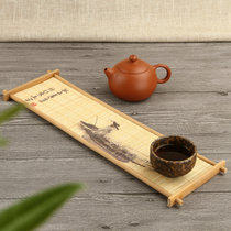 Bamboo mat printing Tac-word dry bubble bamboo board small tea tray dry bubble bamboo row bamboo mat ink Zen tea mat