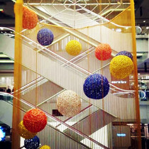 Kindergarten decorations big ball window hanging ball string roof decoration mall opening rattan ball Christmas ball