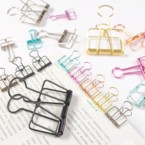 Creative stationery storage color hollow long tail clip book clip ticket holder retro I-shaped long tail clip dovetail clip