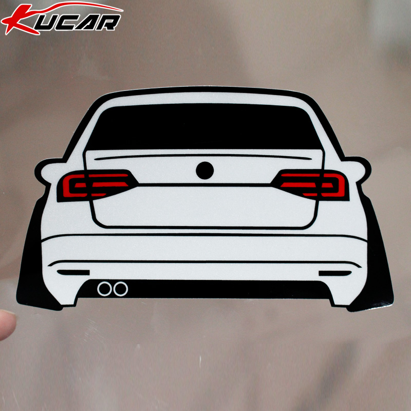 Creative rear silhouette Volkswagen New speed Teng modified car stickers Personality low lying window glass stickers plus license plate stickers