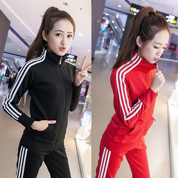 Spring Autumn Season Lean Students Sportswear Casual Women Sashimi Plus Fat Increase Code Long Sleeves Two Sets Sports Suit Women