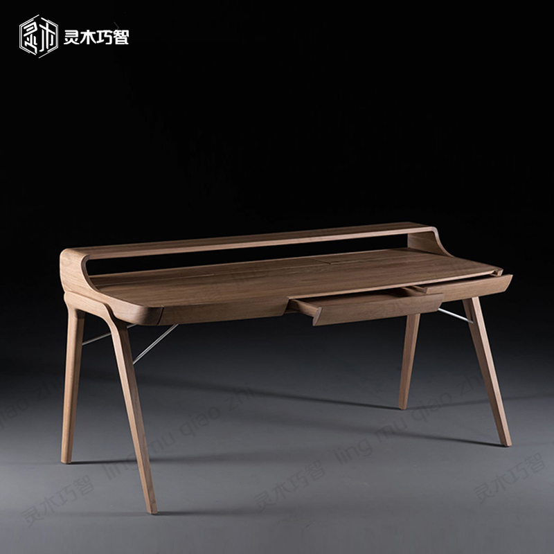 Nordic solid wood desk modern Japanese style black walnut drawer writing desk oak bedroom computer desk custom furniture