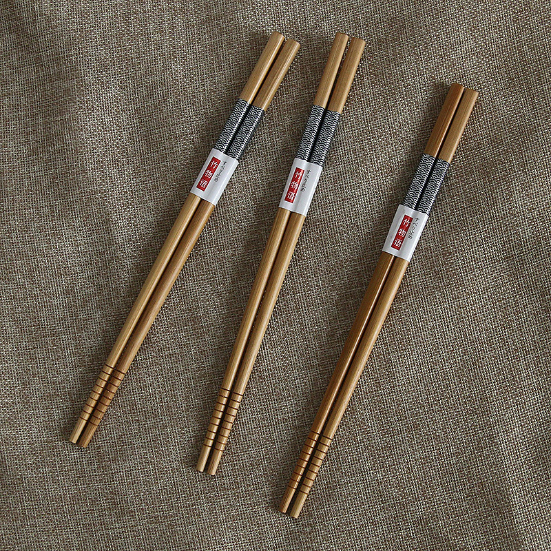 Bamboo chopsticks Bamboo chopsticks household Japanese threaded bamboo chopsticks Couple chopsticks 10 pairs of bamboo chopsticks household