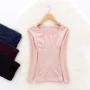 Cơ thể corset top tay áo dài bụng corset căng quần lớn cổ tròn đáy áo sơ mi mỏng phần nữ do lot