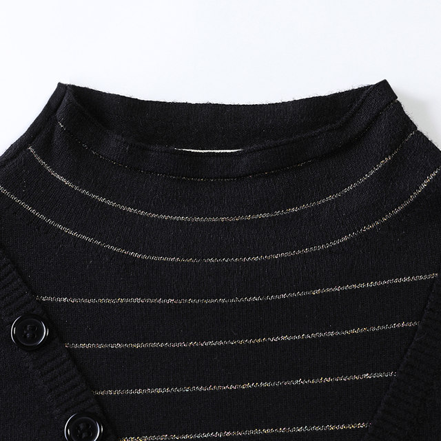 ເສື້ອເຊີດເສື້ອຄໍເຕົ່າຄໍເຕົ່າເຄິ່ງ trendy trendy sweater for women 2023 new winter thickened retro striped sweater bottoming sweater