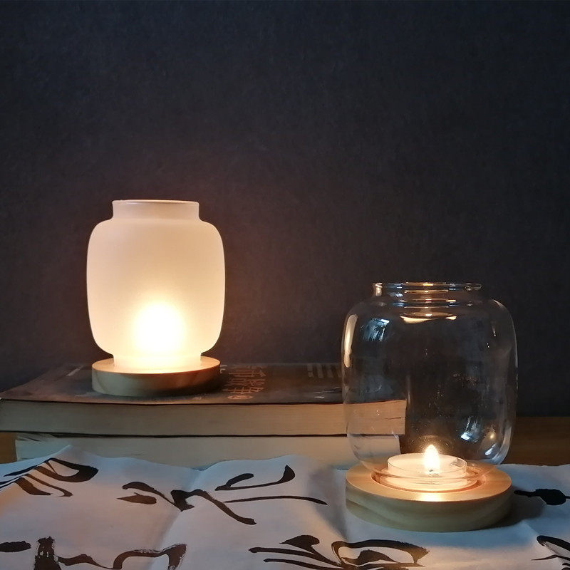 Simple space Candlestick glass candlestick Zen butter candle lamp cafe B & B retro candlestick