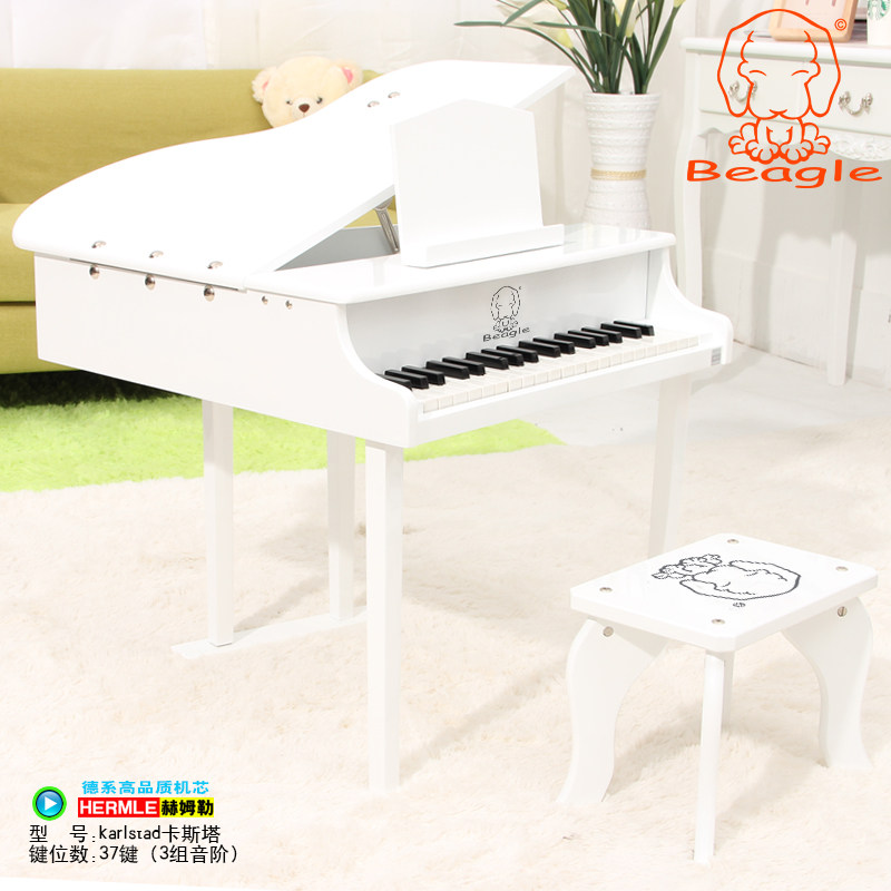 Mig Luo children's piano 37 keys children's wooden musical instrument toys Wooden pure mechanical small piano early education birthday