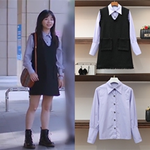 Take the familys name Tan Songrhyme in the same clothes The long-style waistcoat autumn female outfits coat two suits