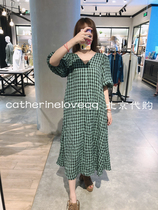 Special price MOUSSY domestic V-collar check loose casual dress 028da530-5320