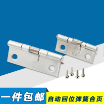 : Stainless steel spring hinge hinge automatic closing gift box wooden luggage small hinge hinge
