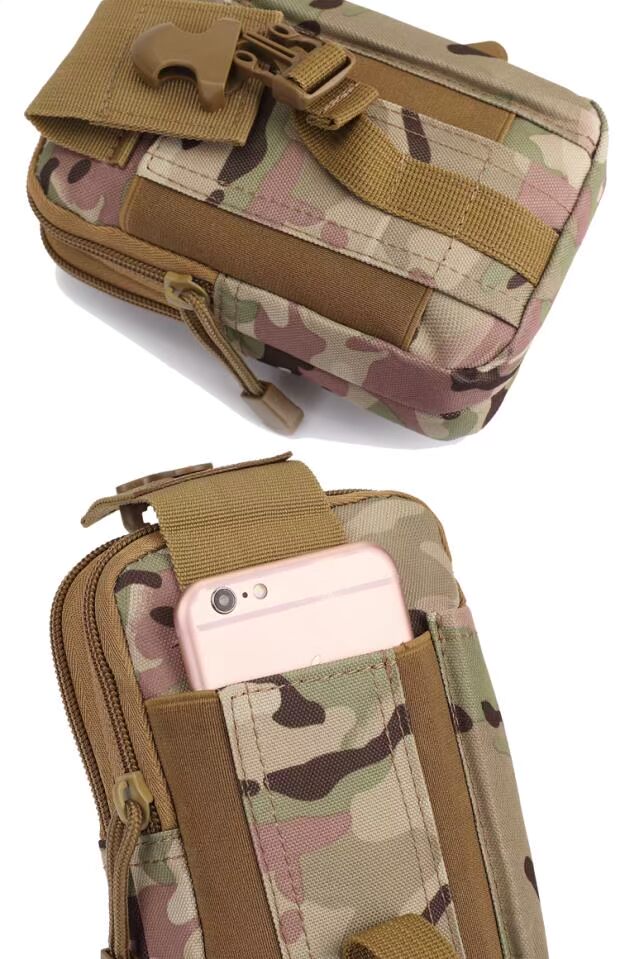 Thể thao ngoài trời molle túi chiến thuật nam 5,5 / 6 inch không thấm nước điện thoại di động túi đeo đai chạy túi túi 02 	túi đeo hông rằn ri