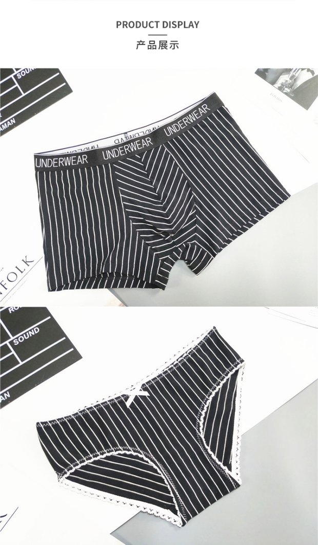 Cặp đôi mới đồ lót cotton gợi cảm phong cách văn học nam cỡ lớn phẳng góc nữ tam giác cá tính quần lót  nữ tam giác