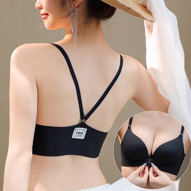 Sexy Front-Closure Bra for Women with Small Busts, Enhancing and Enlarging, Wireless, Anti-Sagging, Y-Shaped Beautiful Back, Smooth and Seamless Bra Sexy Front-Closure Bra for Women with Small Busts, Enhancing and Enlarging, Wireless, Anti-Sagging, Y-Shaped Beautiful Back, Smooth and Seamless Bra