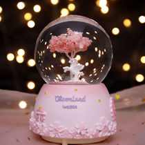 JE ROU creative forest crystal ball unicorn Christmas snow Music Box Thanksgiving gift small