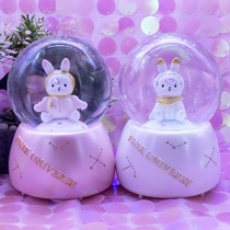 Creative cute cartoon bunny birthday gift daughter room girl heart ornaments Christmas gift Music Box