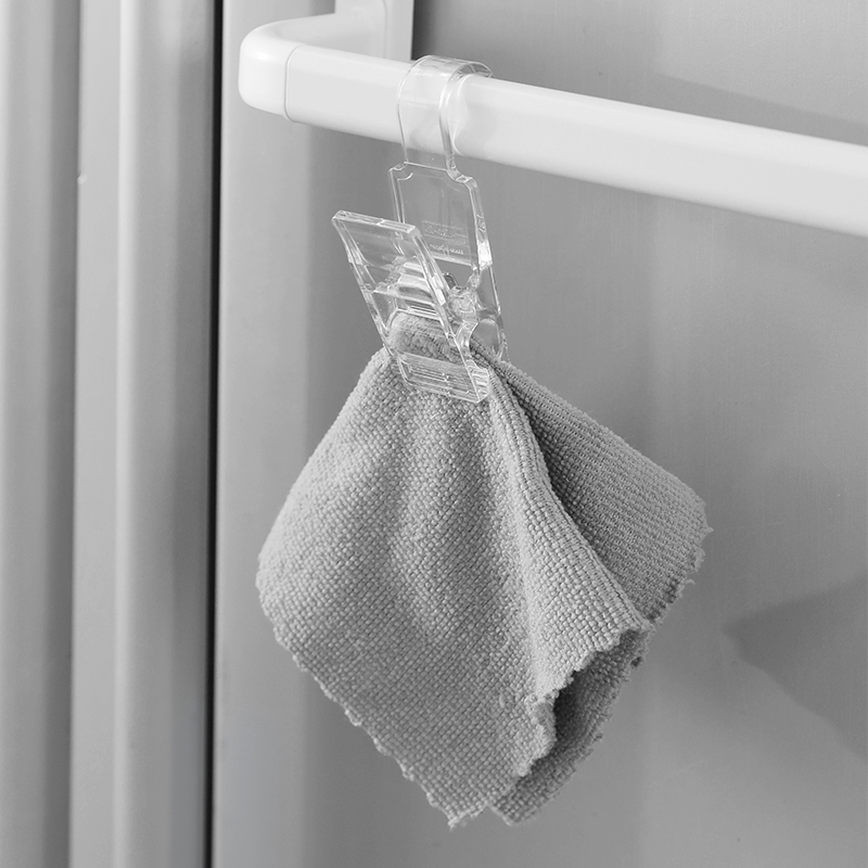 Like It Japanese Imported Transparent Hook Clips for Kitchen and Bathroom, Towel and Toothpaste Clips, Horizontal Bar Hanging, Binder Clips
