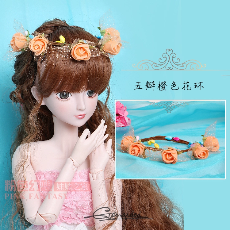 Búp bê Katie 60cm Loli với phụ kiện SDIY handmade tùy chỉnh vòng hoa hồng nữ thần lãng mạn vương miện headband búp bê đẹp