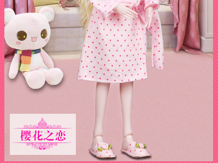 60cm công chúa băng tuyết Ye Luo xinh đẹp búp bê BJDKSD mùa thu và đồ ngủ mùa đông dễ thương phụ kiện quần áo dép búp bê hàn quốc