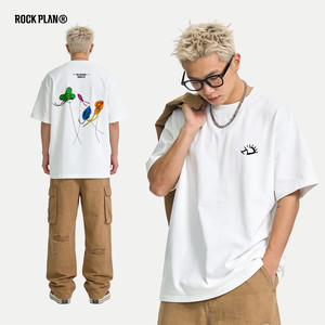 Rock and Roll Project Trendy Brand Short-Sleeve Men's Zhao Lei No Signal Concert Pure Cotton T-Shirt Couple's Casual Loose Fit