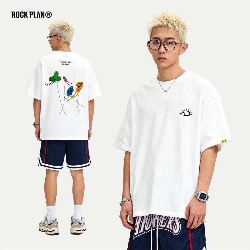 Rock and Roll Project Trendy Brand Short-Sleeve Men's Zhao Lei No Signal Concert Pure Cotton T-Shirt Couple's Casual Loose Fit