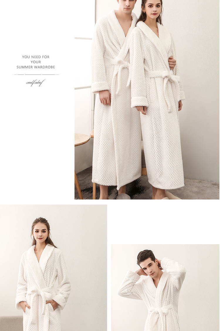Mùa thu và mùa đông XL thắt lưng nữ dày siêu dài cộng với flannel vài chiếc áo choàng tắm bằng vải nỉ áo choàng ngủ
