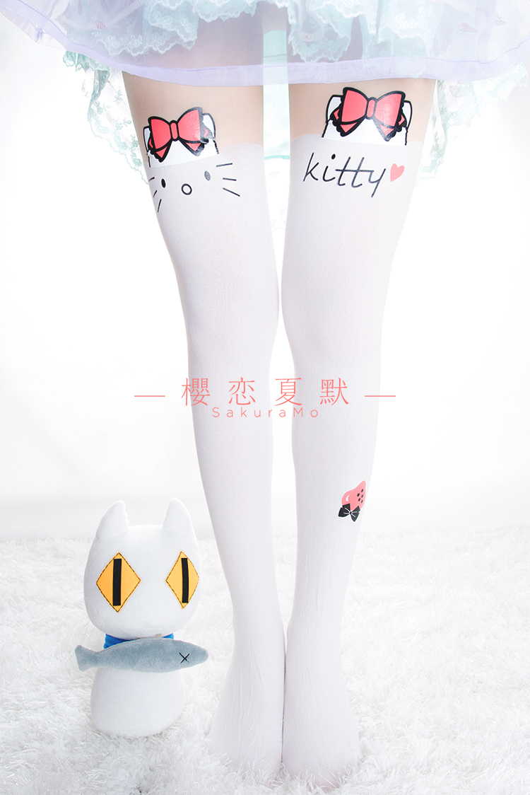 Sakura Mo * Nhật Bản màu trắng tinh khiết cosplay nhung pantyhose mùa xuân và mùa hè 80D không thấm nước thịt xà cạp