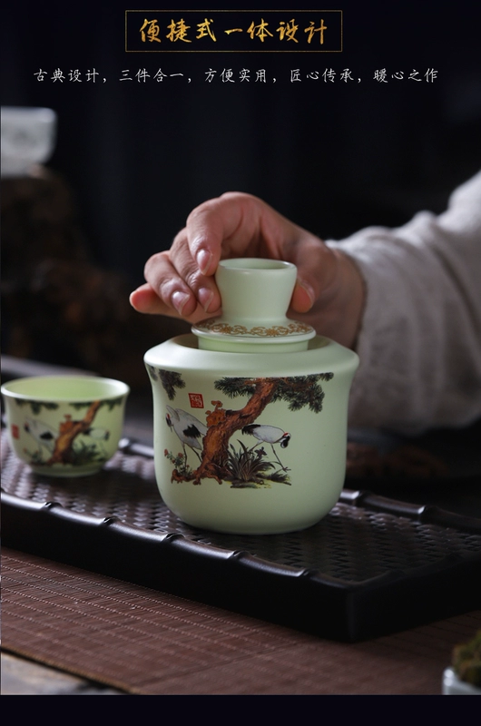 Jingdezhen nồi gốm ấm nồi lẩu nửa catty hai hai rượu nóng nóng ấm rượu vang nồi vàng rượu vang trắng ly uống whisky