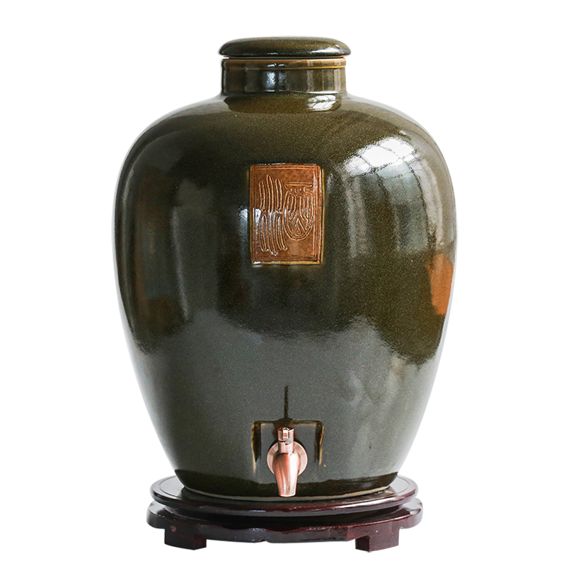 Jingdezhen ceramic jar it bottle home 50 kg pot 30 jins 20 seal storage tank jars restoring ancient ways