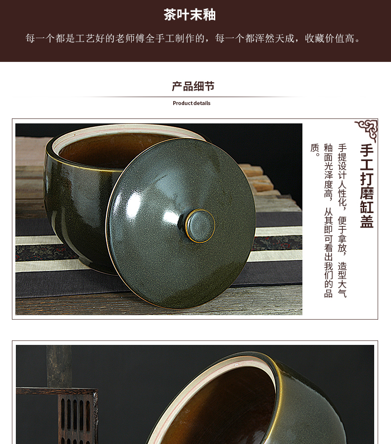 Jingdezhen ceramic glaze barrel at the end of the tea bucket cylinder 10 jins 20 jins 40 kg manual tea urn storage tanks