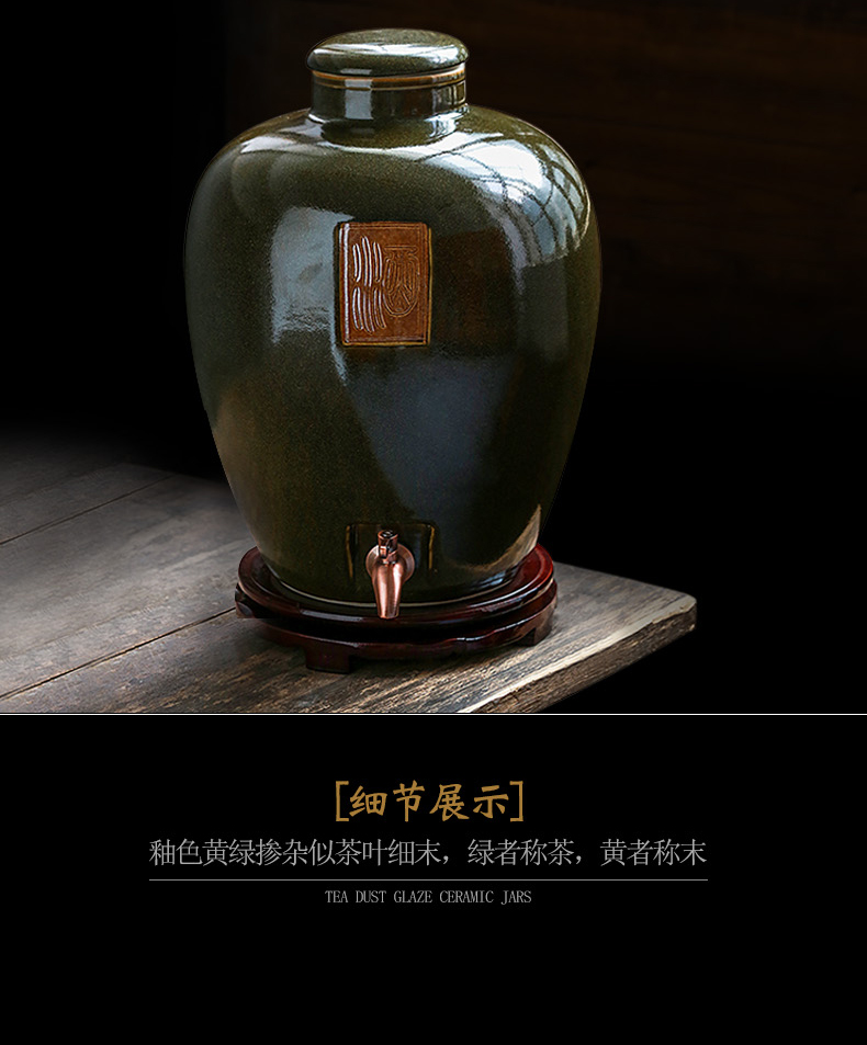 Jingdezhen ceramic jar it bottle home 50 kg pot 30 jins 20 seal storage tank jars restoring ancient ways