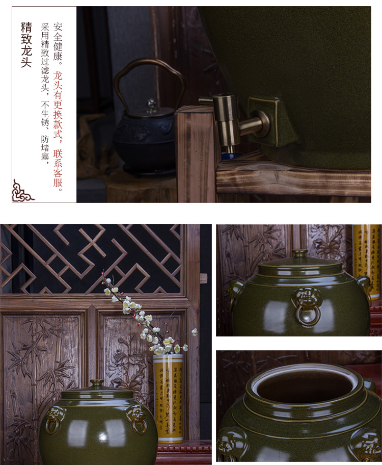 Jingdezhen ceramic jar 20/50/100 jins cylinder tank altar wine mercifully wine barrel with the tap