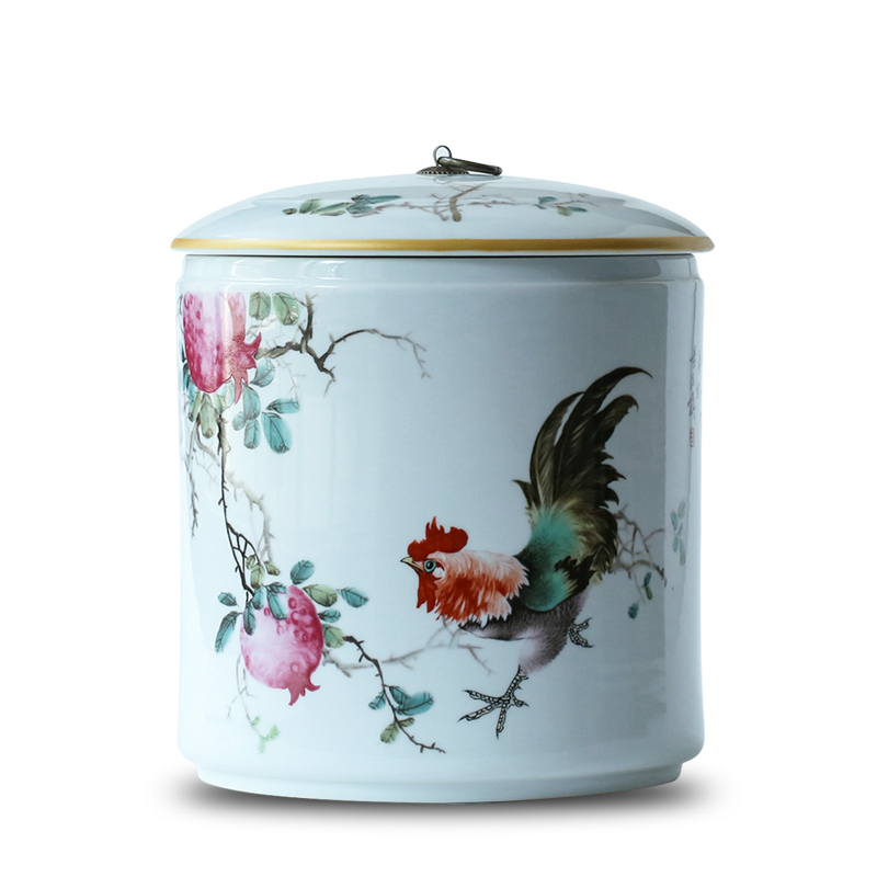 Ceramic barrel 10 jins ricer box meter box household storage storage tea cake cylinder cylinder of bread receives, the seventh, peulthai the POTS