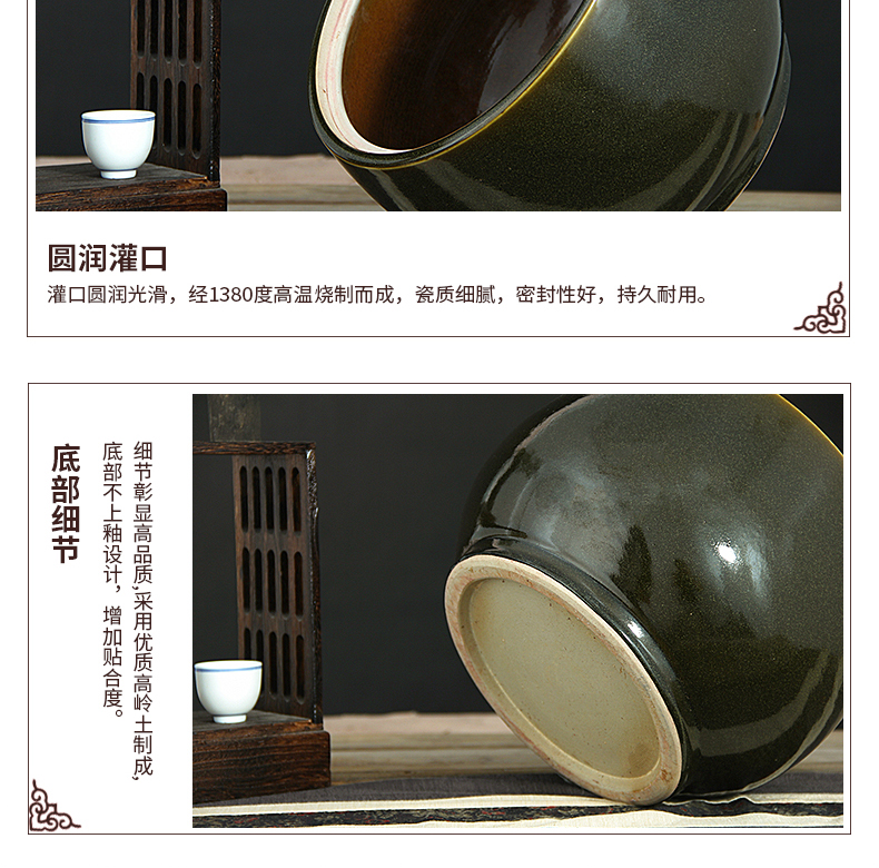 Jingdezhen ceramic glaze barrel at the end of the tea bucket cylinder 10 jins 20 jins 40 kg manual tea urn storage tanks