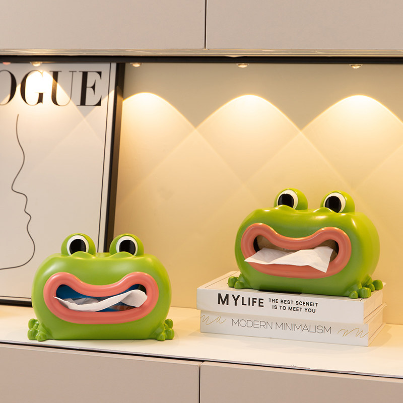 Creative Cartoon Frog Tissue Box Drawing Room Living Room Tea Table Napkin Box Light Extravagant Upscale Containing cramps Joe relocating gifts-Taobao