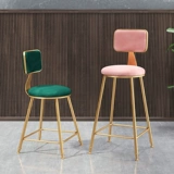 Обеденный стул Nordic ins casual Milk Tea Shop Wine Bars net Red Check Coffee Light Luxury Bench