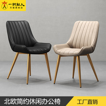 LOFT Nordic leisure designer office chair light luxury iron simple modern soft sofa dining chair back chair stool