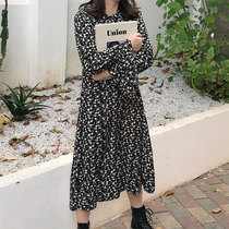 Large size womens new spring dress thin and age-reducing floral meat cover style Medium-long waist meat cover skirt