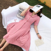 Meet home 2021 summer large size womens clothing Western style retro French long dress Fat sister fashionable age-reducing dress