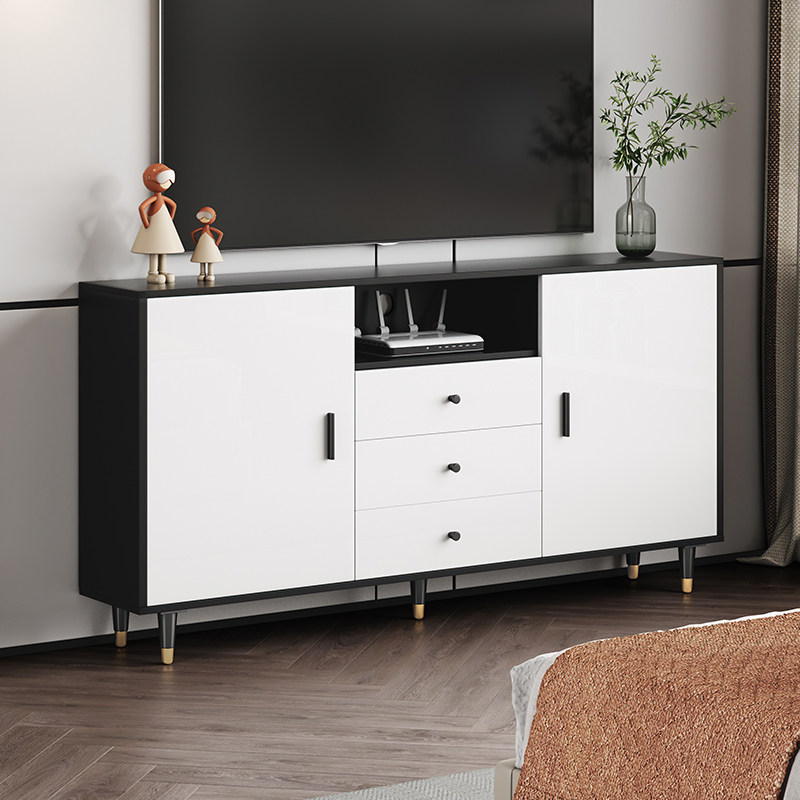 Bedroom TV cabinet master bedroom small apartment solid wood heightened narrow light luxury modern minimalist ultra-thin net red TV cabinet