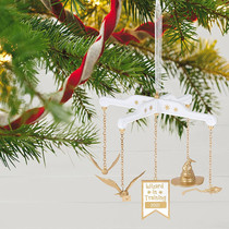 Harry Potter Around hallmark Christmas Tree Hanging Golden Snitch Branch Hat Hedwig Pendant