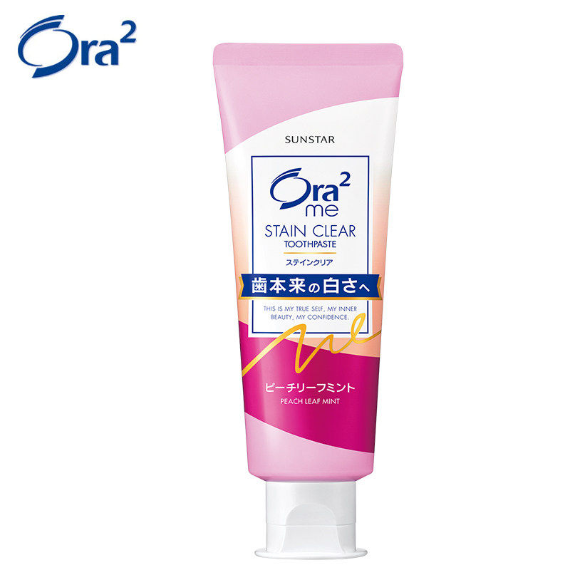 Japan ora2 haole tooth whitening toothpaste breath fresh bright white color yellow halitosis tartar peach flavor