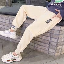 Girls Spring and Autumn Pants Fashion Girls New Leisure Pants Thickening Net Red Sports Pants Little Girls Grill Gas